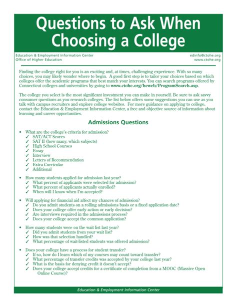 FREQUENTLY ASKED QUESTIONS FOR COLLEGE .